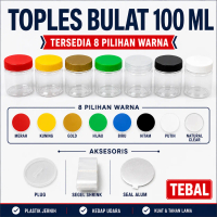 Isi 50 pcs Toples Plastik Bulat 100 ml / Toples 100ml Pala Sambal Jar Bumbu Coklat Selai