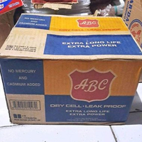 1 dus/6 box BATERAI ABC R20 KUNING BESAR batu baterai tipe D (1,5 volt) batu batre radio, senter bes