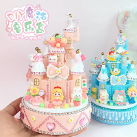 Children's DIY Castle Music Box Creative Sticker Girl Music Box Kit Parent-Child Educational Toy