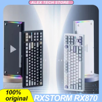 Rxstorm Rx870 Mechanical Keyboard 3-Mode Usb/2.4g/Bluetooth Rgb Customized Hot-Swap Low Latency Gamer Keyboard Pc Accessories