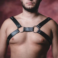 Gay Rave Harness Leather Chest Harness Men Sexy Lingerie Sexy Set Body Harness Pu Leather Shorts Bondage Restraint Suit Sex Toys