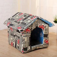Portable Pet House, Dog Bed, Cat Bed with Detachable Top, Waterproof Outdoor Pet House