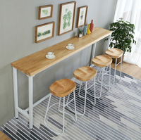 北歐高腳蘋果椅休閑區域商用家用實木奶茶店客廳小吧臺柜隔斷窄桌