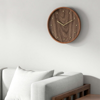 掛鐘客廳家用時尚鐘表北歐輕奢現代新中式時鐘掛墻靜音黃銅木制