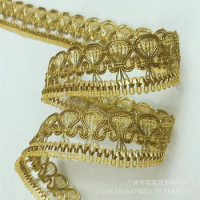 5Yards Gold Silver Lace Trim Fabric Centipede Braided Curved Lace Ribbon DIY Garment Sewing Accessories Wedding Home Crafts