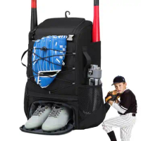Baseball Bag Youth Baseball Bag Waterproof Softball Bag Baseball Backpack With Shoe Compartment &amp; Fence Hook For Youth Boys And