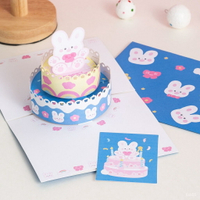 免運 可開發票 生日賀卡ins風立體卡通可愛熊兔蛋糕信封創意生日禮物盒送男女生 EOJL