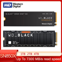 WD BLACK SN850X 1TB 2TB 4TB M.2 2280 PCIe Gen4 NVMe Internal Gaming SSD Solid State with Heatsink up to 7300 MB/s read speed