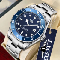 LIGE Watches for Men Top Brand Luxury Chronograph Luminous Quartz Watch Fashion Business Waterproof Stainless Steel Wrist watch