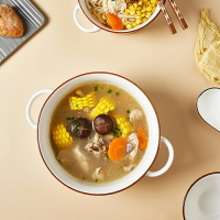 日式陶瓷雙耳碗單個家用餐具大號泡面碗創意個性水果沙拉碗湯面碗