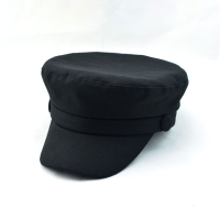 軍帽男春夏季日本學生帽海軍帽女士復古平頂帽鴨舌帽男女棉質帽子1入