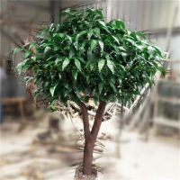 仿真發財樹 假榕樹大型 造型樹 植物客廳新年 實木樹干裝飾定做