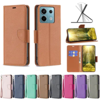 Premium Luxury Leather Phone Case for Xiaomi Redmi Note 7 8T 11 Pro 11 13 4G 13 Pro 4G 12 Pro Business Style Solid Color Cover