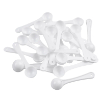 50pcs 1g White Plastic Measuring Spoon Gram Scoop Food Baking Medicine Powder