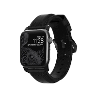 美國NOMADxHORWEEN Apple Watch 42/44 質樸黑皮革錶帶-經典黑