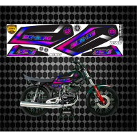 STICKER VARIASI STIKER RX-KING HITAM PELANGI MOTIP/ STRIPING VARIASI MOTOR YAMAHA RX KING HITAM LIS