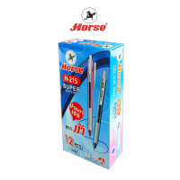 HORSE (ตราม้า) ปากกาเจล 0.5mm Gel ink pan รุ่น H-215 จำนวน 12 ด้าม/กล่องคละสี NEW