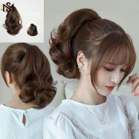 2025 New Girl Princess Wig High Wavy Fluffy Ponytail Clip Waterfall Curly Half Tie One Piece Hair Ex