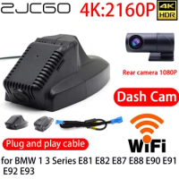 ZJCGO 4K Car DVR Dash Cam Wifi Front Rear Camera 24h Monitor for BMW 1 3 Series E81 E82 E87 E88 E90 E91 E92 E93