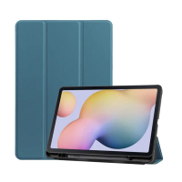 【Didoshop】三星Galaxy Tab S7 卡斯特紋 三折平板皮套 帶筆槽(PA224)