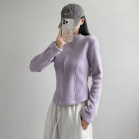Autumn Winter Thickened Thermal Cardigan Stand Collar New Slim Waist And Abdomen Control Jacket Wome