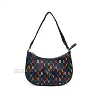 MLB NEW YORK YANKEES MONOGRAM RAINBOW HOBO BAG BLACK