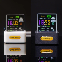 GeekMagic HelloCubic Lite - Holographic Cube Display - Smart Weather Station Mini Display Desktop De