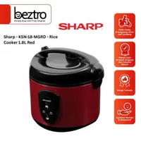SHARP KSN18MGRD Rice Cooker - Red [1.8 Liter] KSN-18-MGRD MERAH