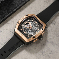 Evans Jayden Jam Tangan Pria 9563 Rubber Automatic Movement Silicon Kaca Sapphire Chronograph Water 