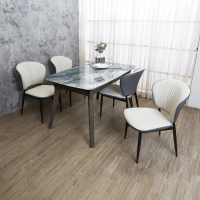 【BODEN】波菲4.7尺超晶石面餐桌椅組合(一桌四椅)