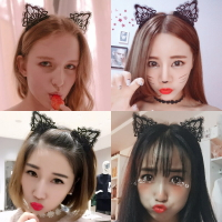 【MG】韓系 可愛蕾絲花邊貓耳朵 貓女髮箍 情趣角色扮演 聖誕派對