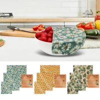 Beeswax Wraps for Food Reusable Storage Wrap Sustainable Organic Fruit Vegetable Cheese Food Wrapping Paper kitchen gadgets