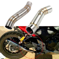 Motorcycle Exhaust Middle Pipe Link Connect for Honda CBR300 CBR500R CB500X CBR400R CB400X Stainless Steel Silver