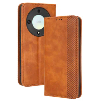 Honor X9A X8A X7A Retro Leather Flip Case Luxury Wallet Book Holder Magnetic Full Cover For HUAWEI Honor X9A X40 5G Phone Bags