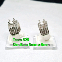 Ring emban alpaka super dim mini kecil 8x6 tanam simple pengikat ring cincin batu akik eceran kodian