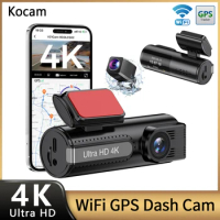 Ultra HD 4K Dash Cam Front and Rear Dual Lens WiFi Car DVR Video Recorder With GPS IR Night Vision 24H Parking Monitor Camcorder
