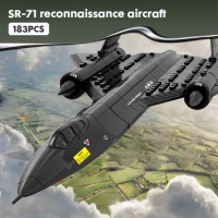 US Air Force SR-71 Blackbird Reconnaissance Airplane Alloy Model Fighter Assembling Building Block Toy Children Block Toys Gift