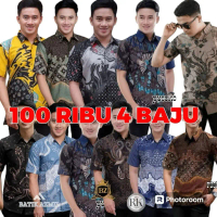 kemeja batik lengan pendek pekalongan baju motif Pria Seragam Dewasa