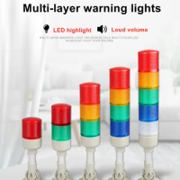 Multi-layer LED Warning Flashing/Always Bright Machine Tool Lights 90 Foldable Buzzer Safety Light Alarm 12V24V220V Signal Lamp