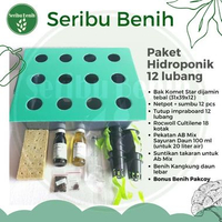 Paket Bak Hidroponik 12 Lubang - Set Kit Lengkap Pemula Sistem Wick Seledri