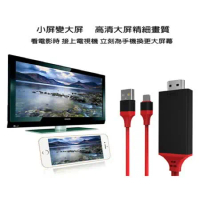 黑色 Apple蘋果lightning 轉 HDMI手機高清同頻線 手機轉電視投影螢幕線轉換器 USB