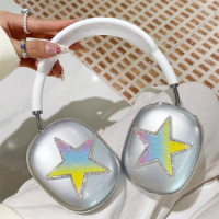 For Airpods Max Earphone Case Summer Rainbow Gradual change Star Silicon Protective Cover For Apple Airpods Max Headphone Case