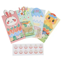 12Pcs Happy Easter Theme Rabbit Food Bag Paper Gift Packag Bag Bean Bag For Packaging Easter Decoration Dropshipping