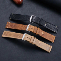 Vintage Retro Genuine Leather Watch Strap Band 18mm 19mm 20mm 21mm 22mm for DW Classic for OMEGA for Tudor for Rolex Men Women