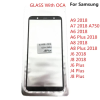 For Samsung Galaxy A8 2018 A7 A750 A6 Plus A6+ J6 J6+ J8 J4+ 2018 J8+ LCD Touch Screen Front Outer Lens GLASS+OCA Replacement