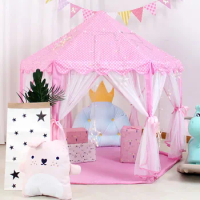 Baby Tent Portable Girls Castle Play House Light Mat Kids Outdoor Gifts Prince Princess Baby Toy Tent Folding House Bed Nets