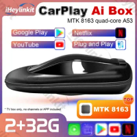 IHeylinkit T63 AI Box Carplay Wireless Adapter Android Auto Car Smart TV Box Built in GPS 32G for Volvo VW Benz Car Accessories