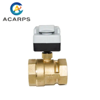 2" Brass Motorized Ball Valve 3-Wire 2-Way Control Electric Ball Valve with Manual switch