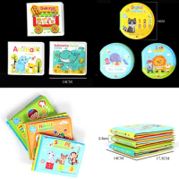 Cartoon water Fun Bath Books with BB Sound,Swimming Bathroom Toy Kids Waterproof Books Early Educational Toys For Babies