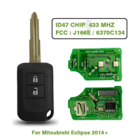 CN011023 Original 2 Buttons For Mitsubishi Eclipse 2014+ Remote Key P/N J166E 6370C134 433MHz Blade MIT11R